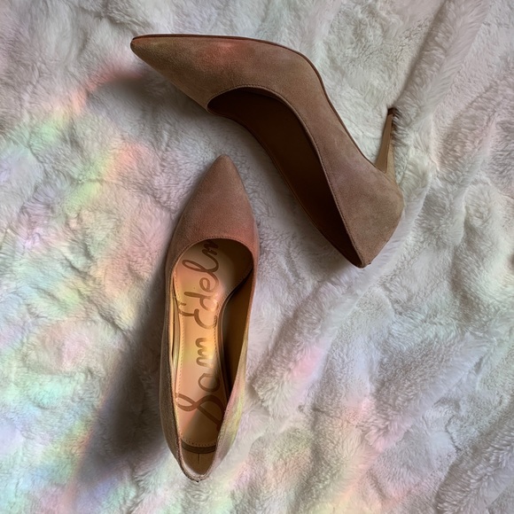Sam Edelman Nude Suede Heels - Picture 2 of 5
